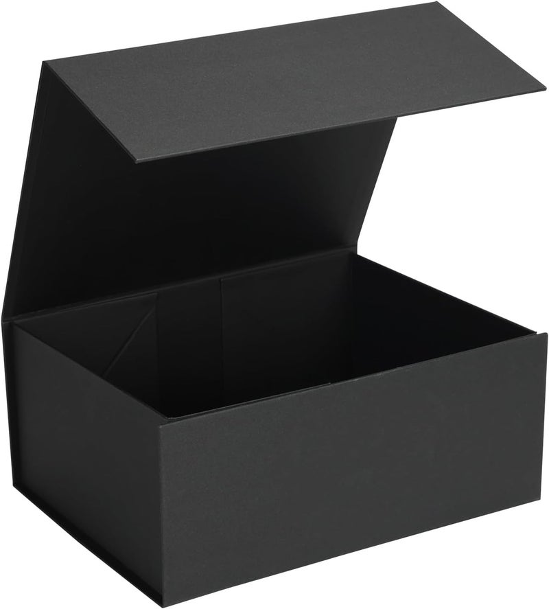 Ditwis 9.5x7x4 Inches Gift Box with Magnetic Closure Lid, Black Magnetic Box for Wedding, Groomsmen Bridesmaid Proposal, Birthdays, Mother's Day, 1 Pack - Image 1